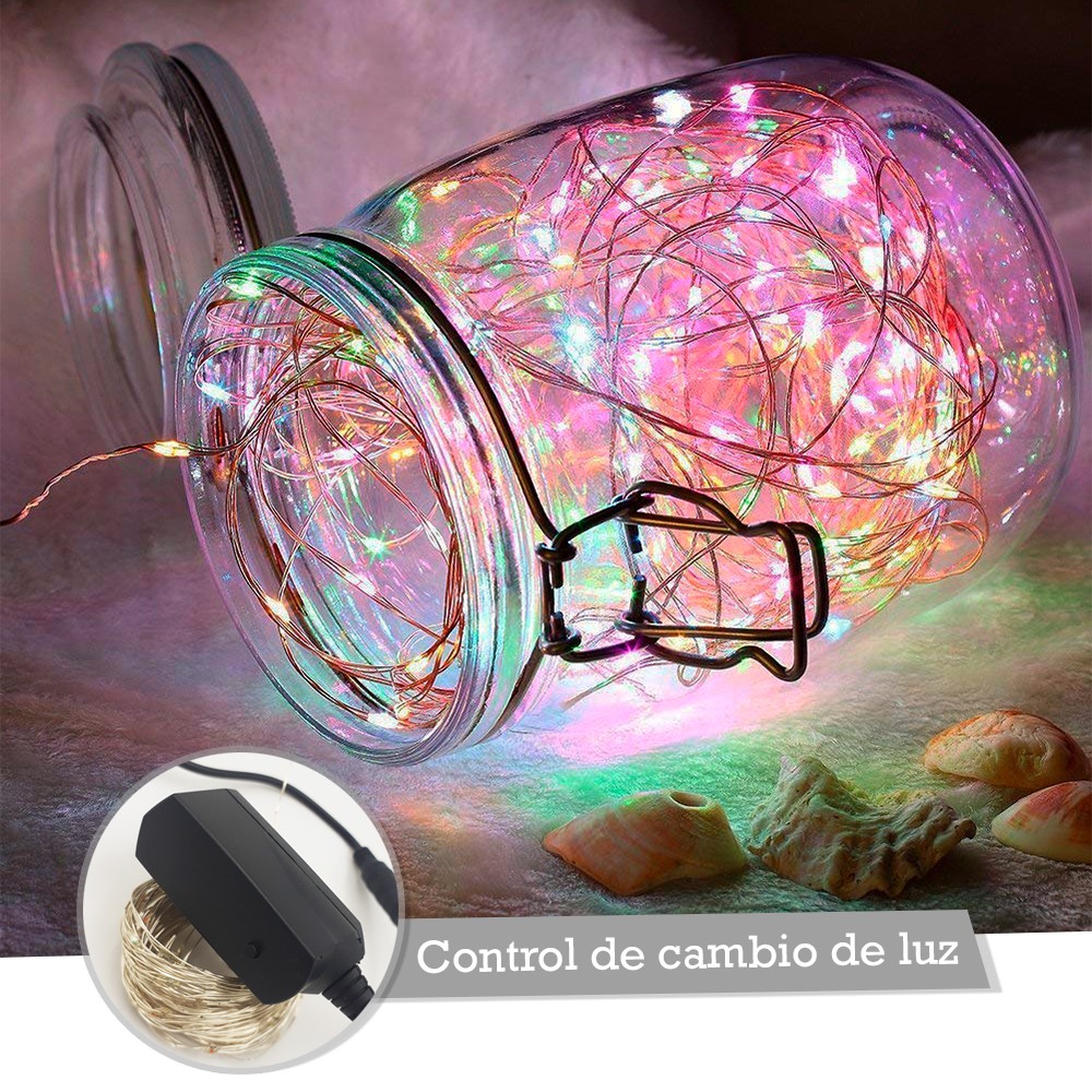 Luces Micro Led Alambre X100 Sumergibles Control Cambio Luz Multicolor  8323